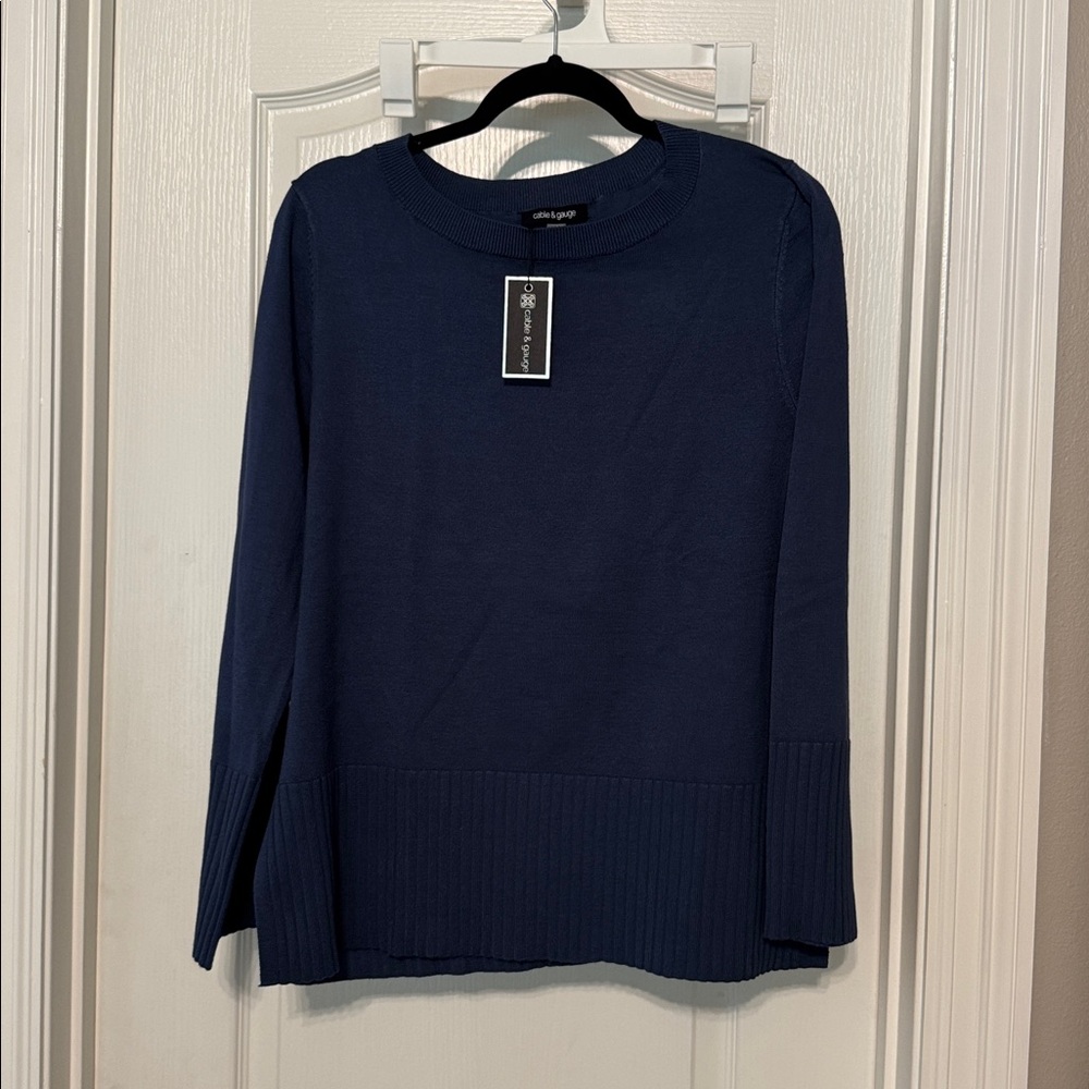Cable & Gauge Navy Blue Sweater